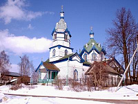 Входная группа Храм святого благоверного князя Александра Невского в селе Удугучин.  Ключевая,  1