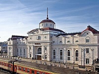 Входная группа ЖД вокзал Ижевск, отделение Горьковской железной дороги (ОАО "РЖД").  Дружбы,  16